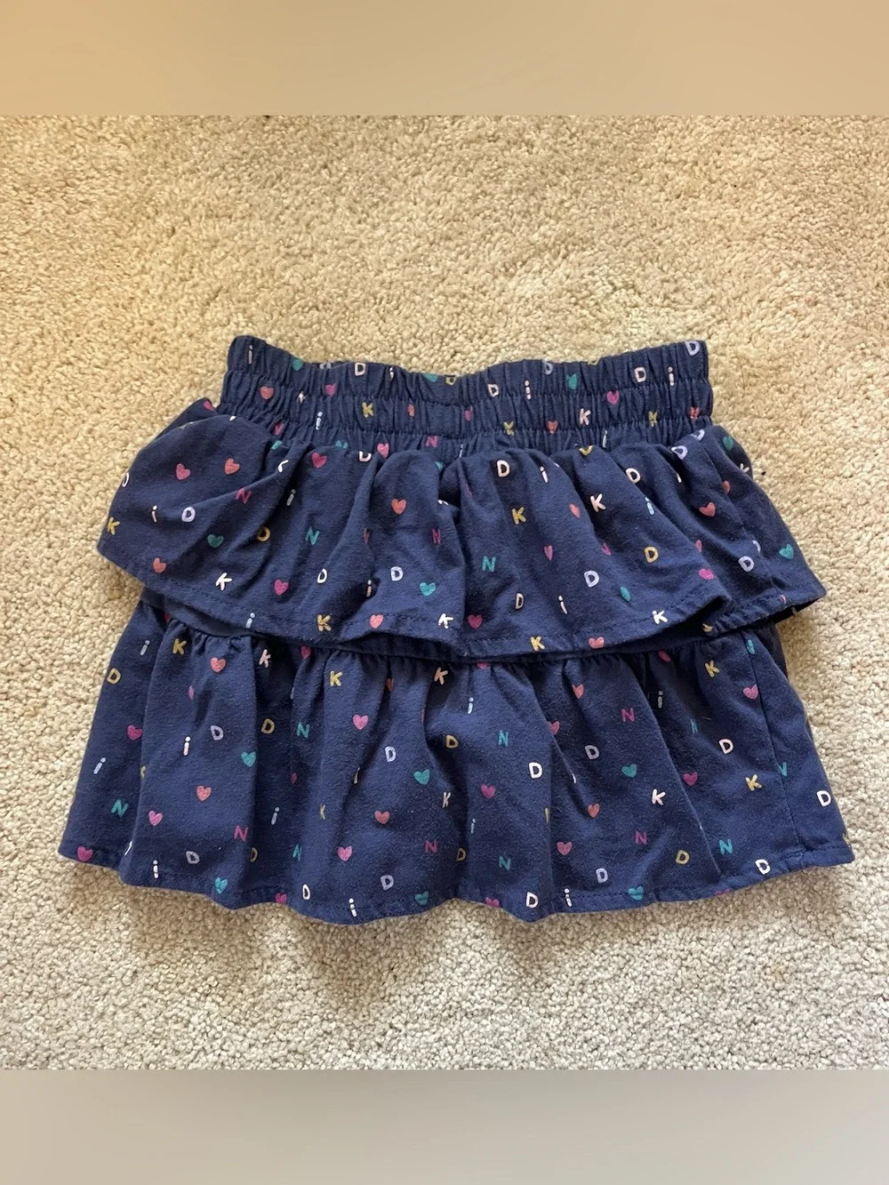 Garanimals Girls Navy Layered Skirt Pair with Multicolor Print - Picture 3 of 7